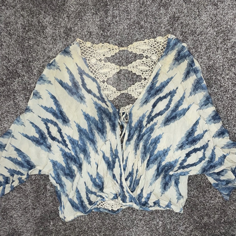 Aztec lace blouse